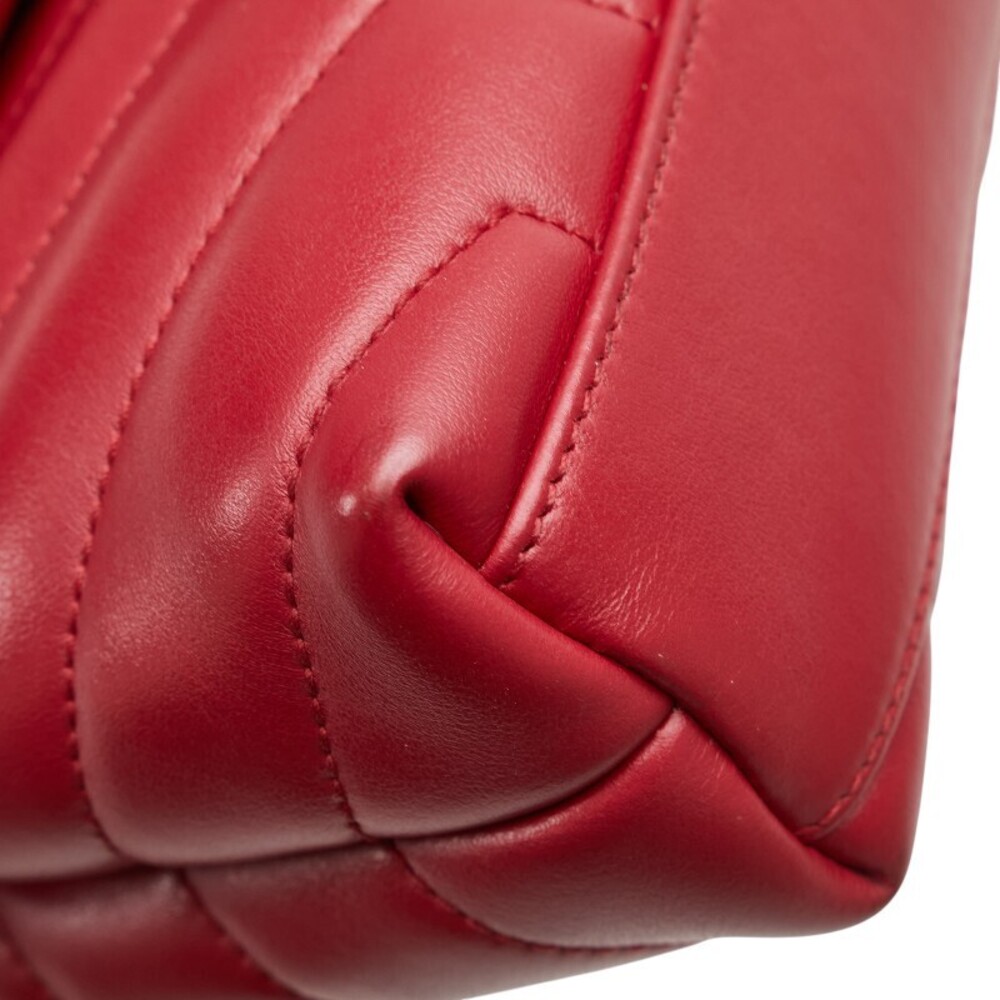 Saint Laurent YSL Logo Lulu Toy Bag Shoulder Wine Red Red Leather - Picture 4 of 9